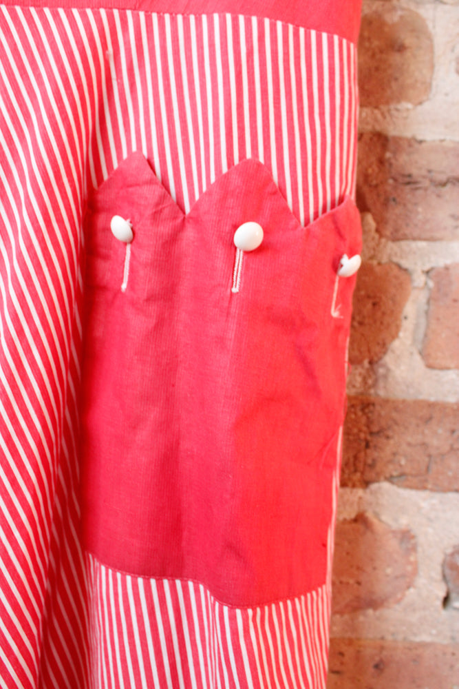 1950s Brentwood Pink Striped Dress - M/L