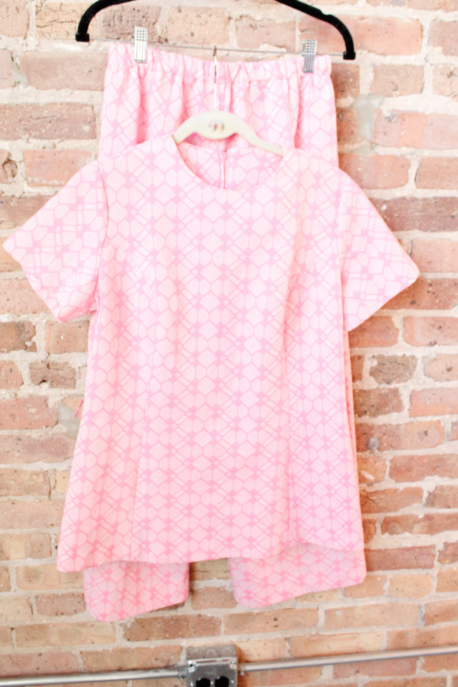 1960s/1970s Pink Tunic & Pant Set - Large