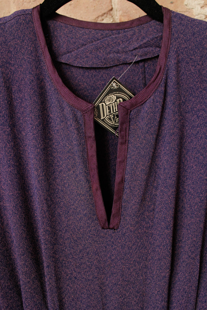 1940s Plum Purple Rayon Dress - M/L