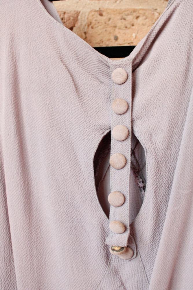 1930s Lavender Rayon Crepe Bias Cut Gown - S/M