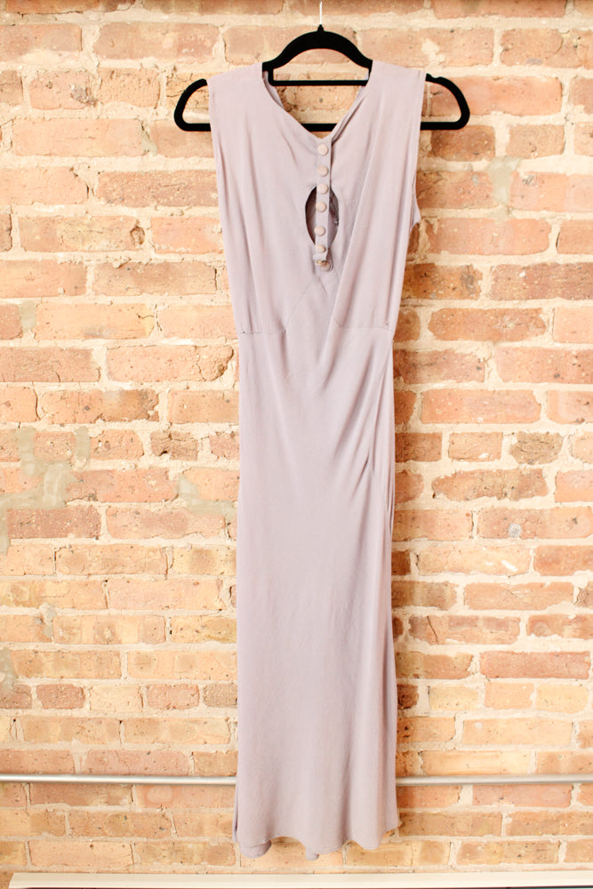 1930s Lavender Rayon Crepe Bias Cut Gown - S/M