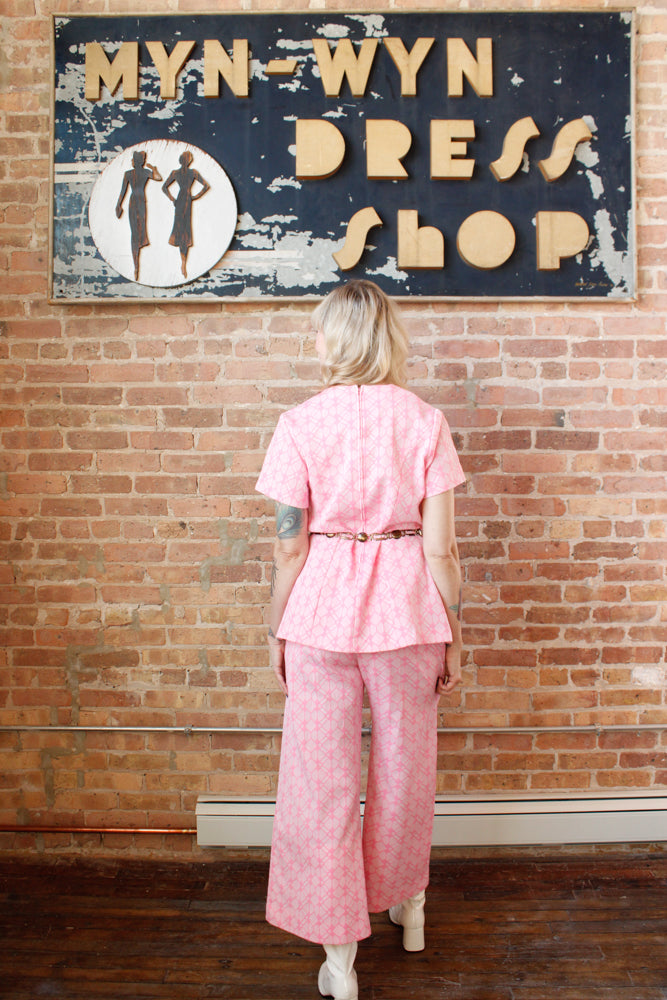 1960s/1970s Pink Tunic & Pant Set - Large