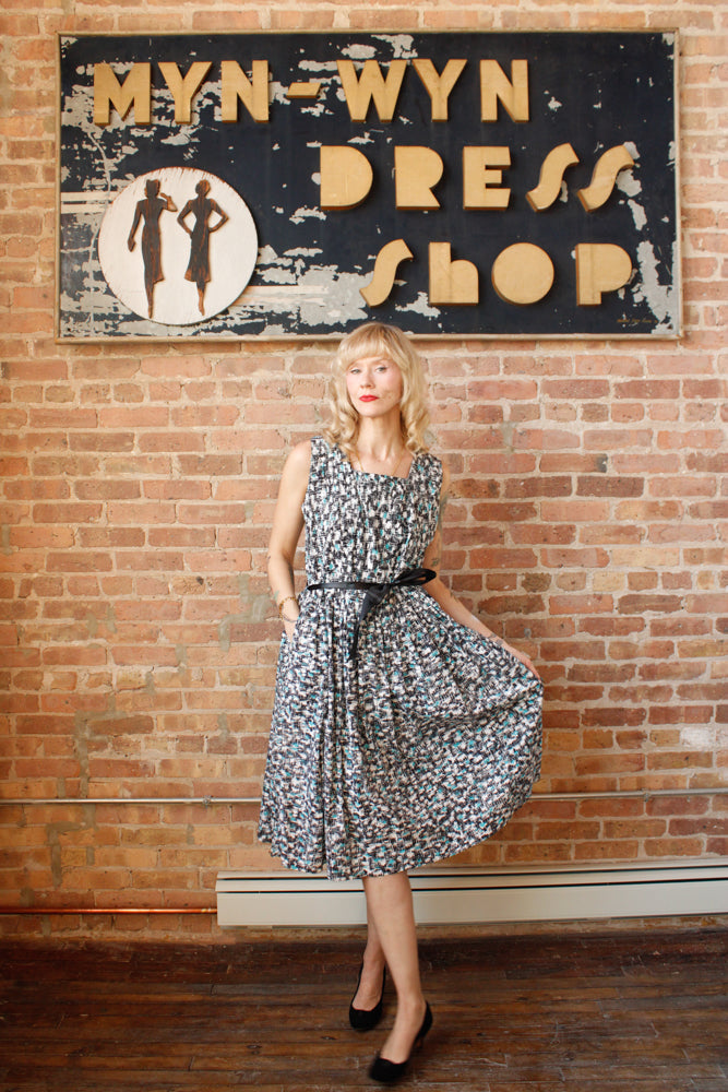 1950s Mezzo Brushed Leather Black Heels - 8.5