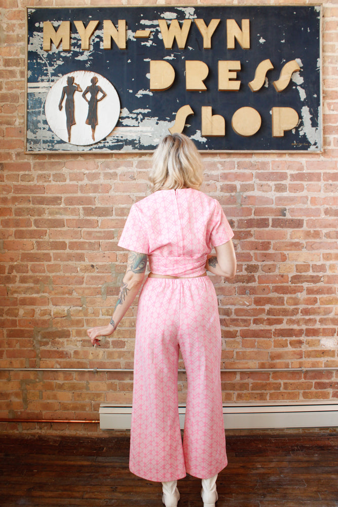 1960s/1970s Pink Tunic & Pant Set - Large