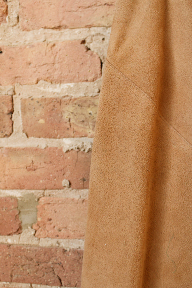 1970s Beige Suede Skirt - 32" waist