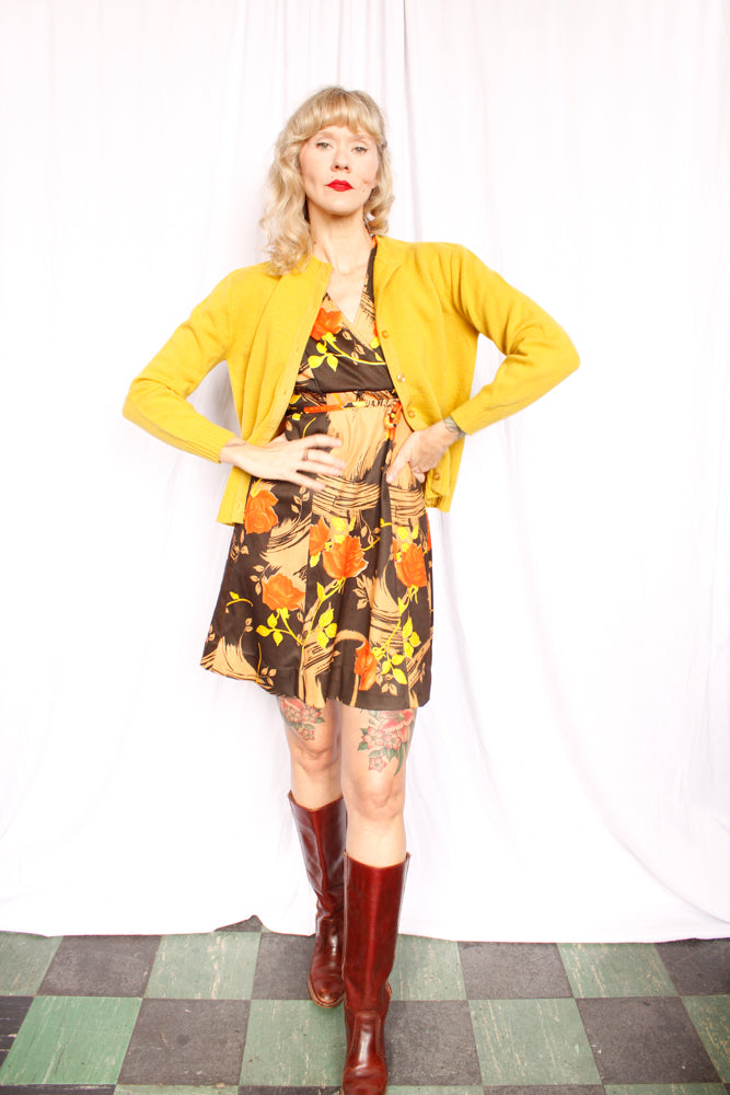 1960s Wool Go Century Golden Cardigan - Large