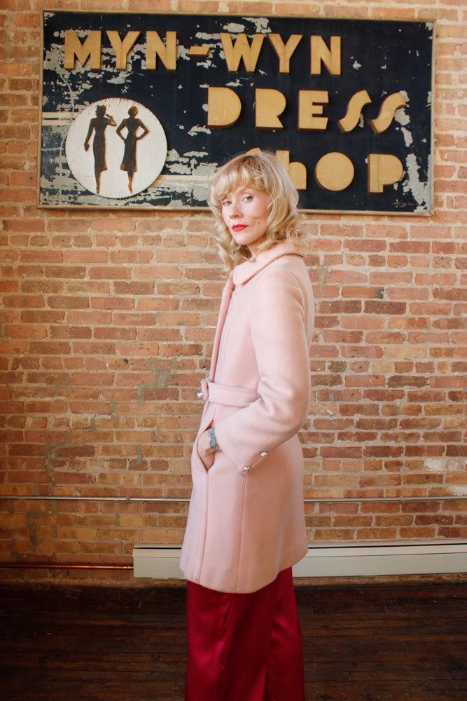 1960s Don Sophisticates Pink Wool Coat - S/M