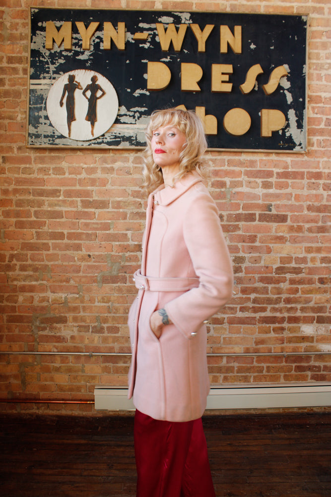 1960s Don Sophisticates Pink Wool Coat - S/M