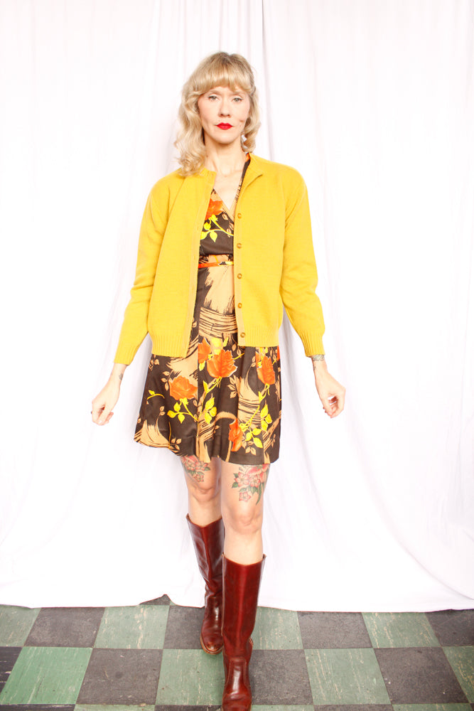 1960s Wool Go Century Golden Cardigan - Large