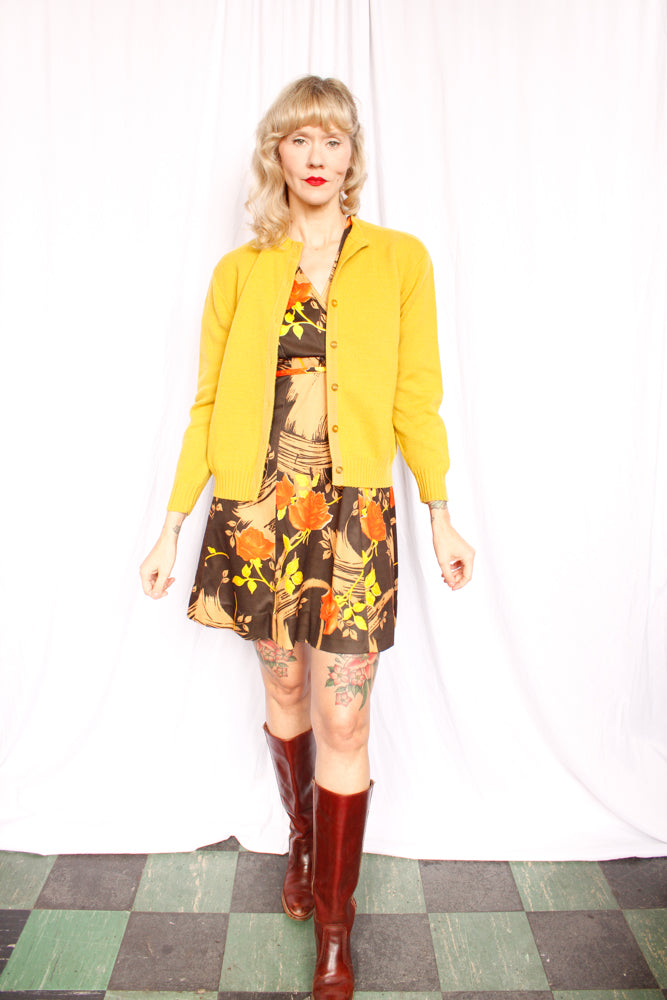 1960s Wool Go Century Golden Cardigan - Large