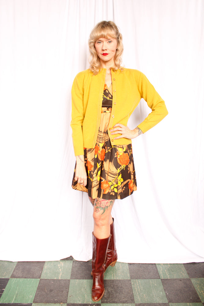 1960s Wool Go Century Golden Cardigan - Large