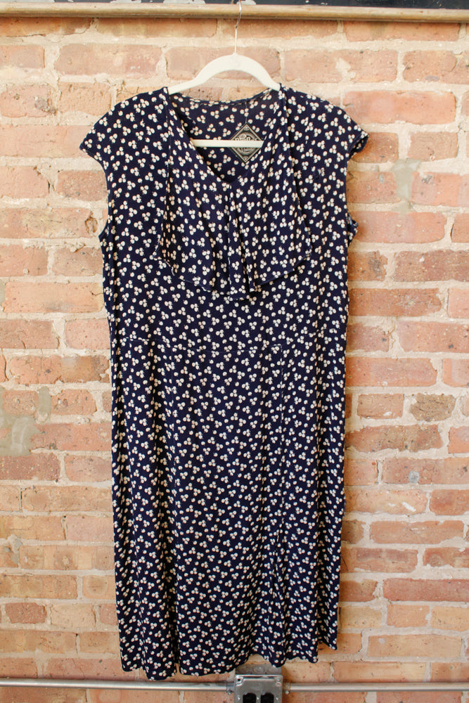 1930s Cherry Print Rayon Dress (AS IS)- Large