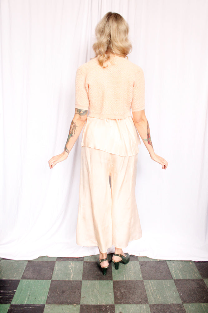 1950s Exmoor Pink Wool Shrug - S/M