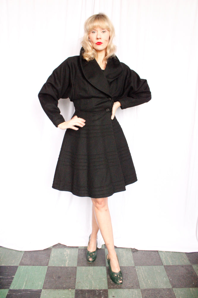 1950s Jolee Wool Princess Coat - Xs/S