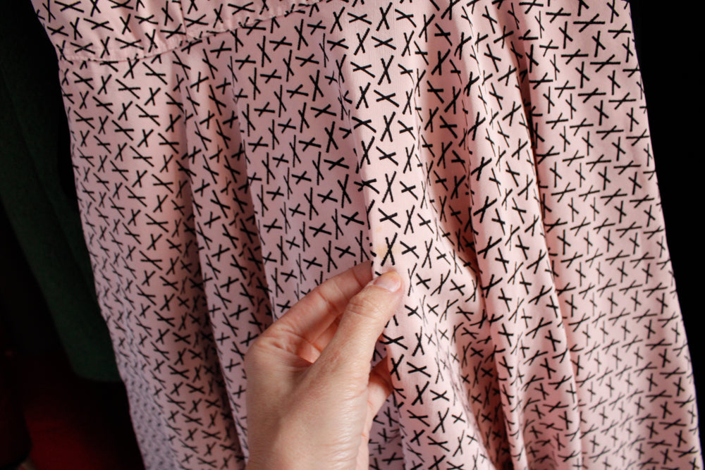 1950s Pat Hartley X Marks the Spot Silk Dress - Medium