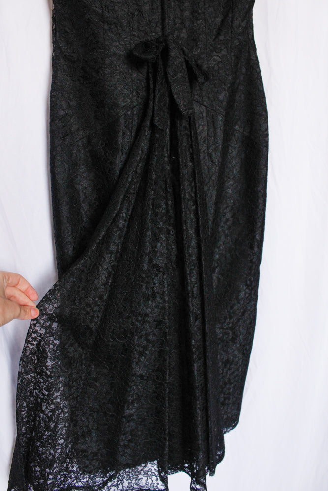 1950s Lace Cocktail Dress - Medium
