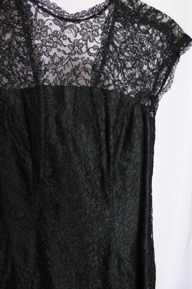 1950s Lace Cocktail Dress - Medium