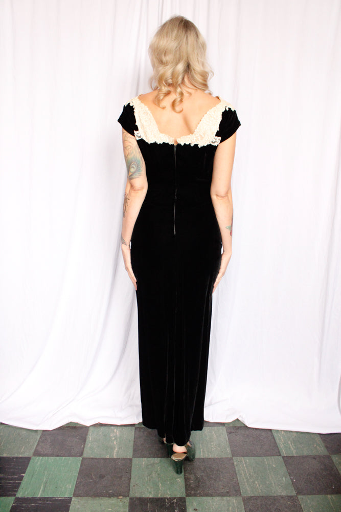 1940s Dorothy O'Hara Velvet Gown - S/M