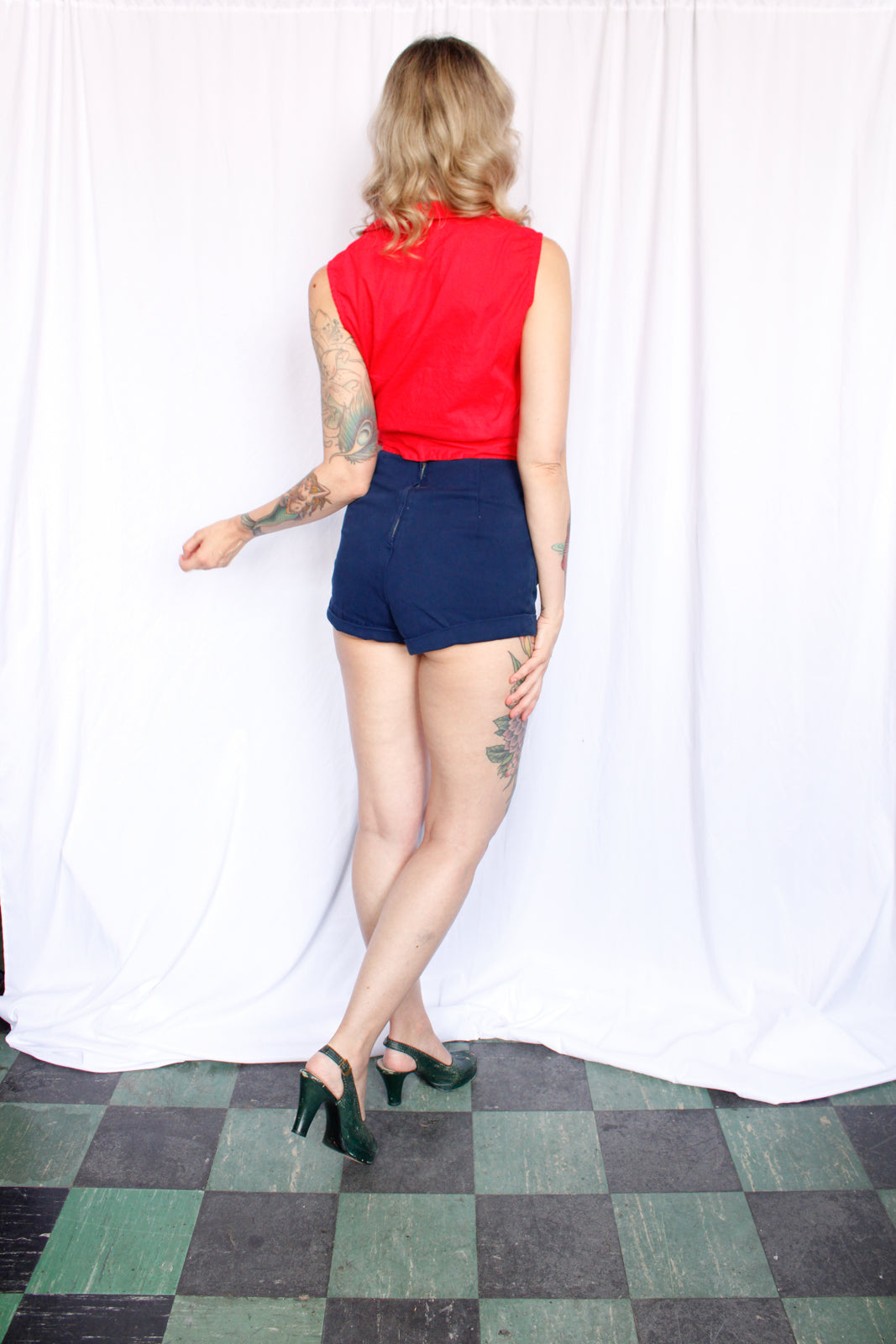 1950s Red Sanforized Cotton Shirt - Small