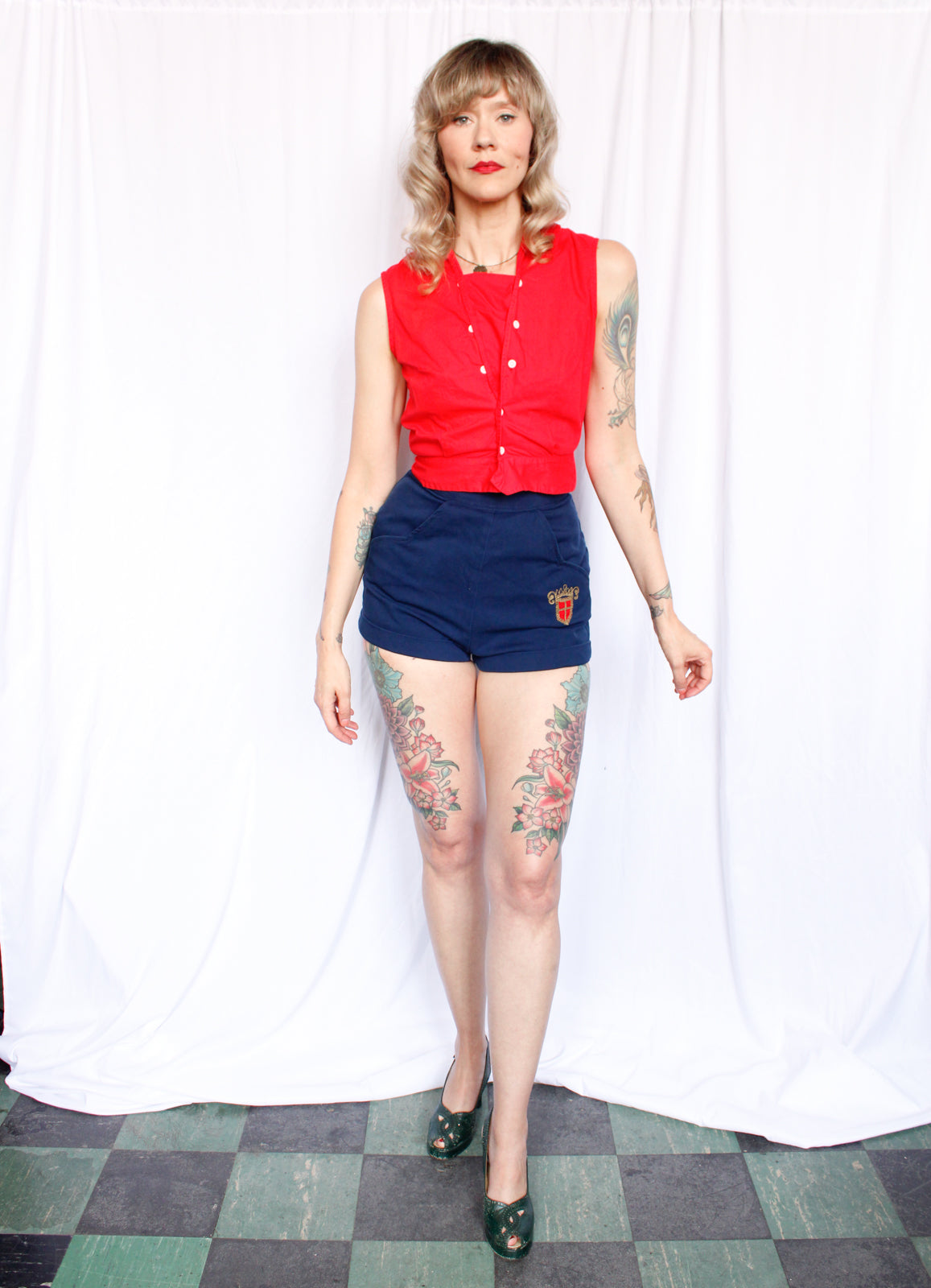 1950s Red Sanforized Cotton Shirt - Small