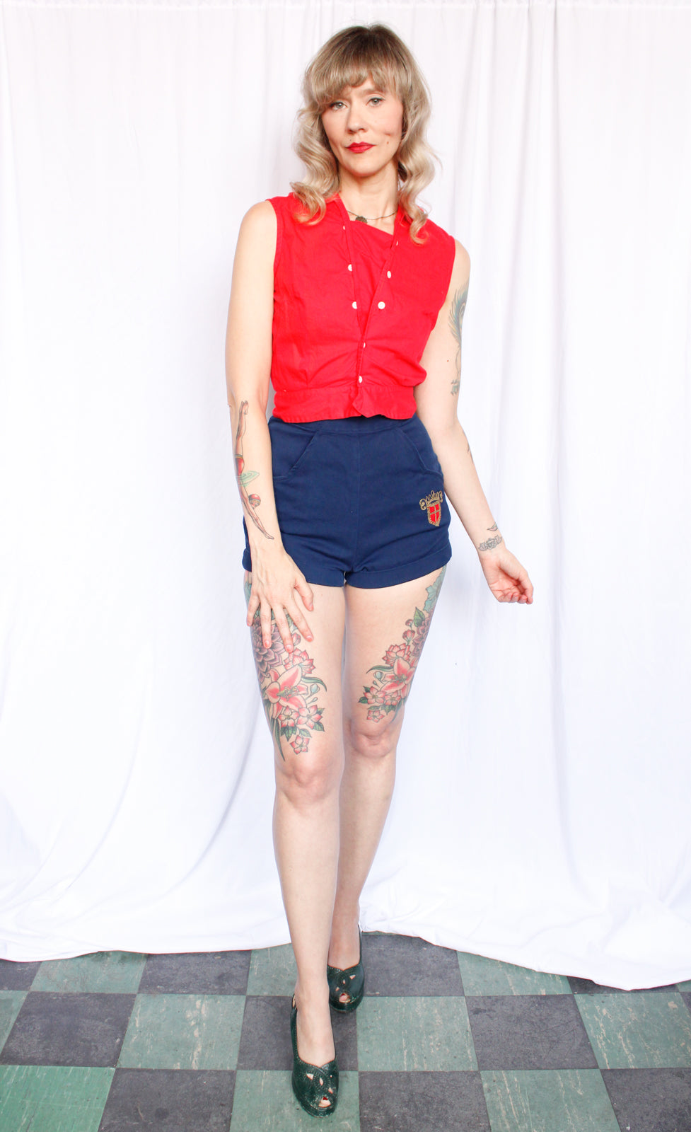 1950s Red Sanforized Cotton Shirt - Small
