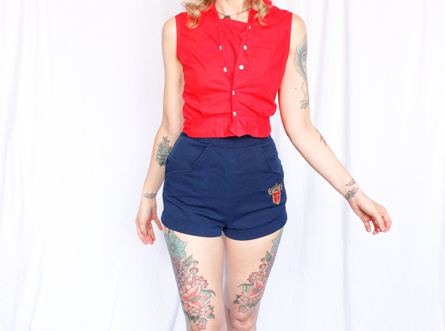 1950s Red Sanforized Cotton Shirt - Small