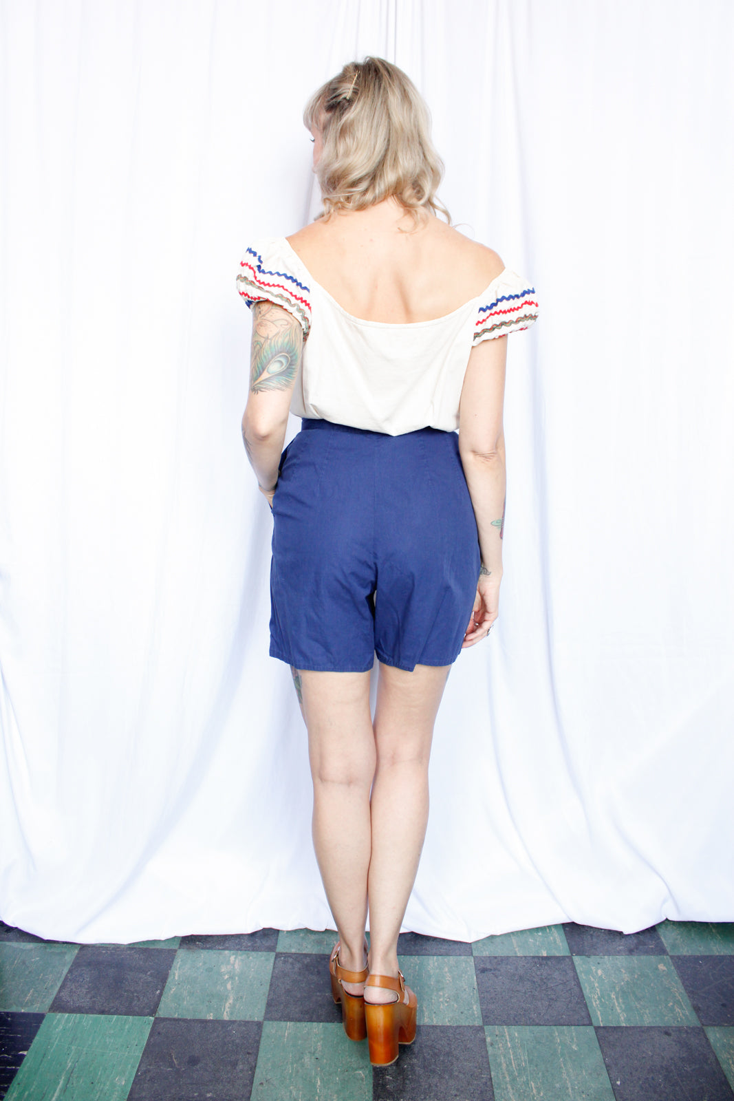 1950s Puff Sleeve Blouse - Large