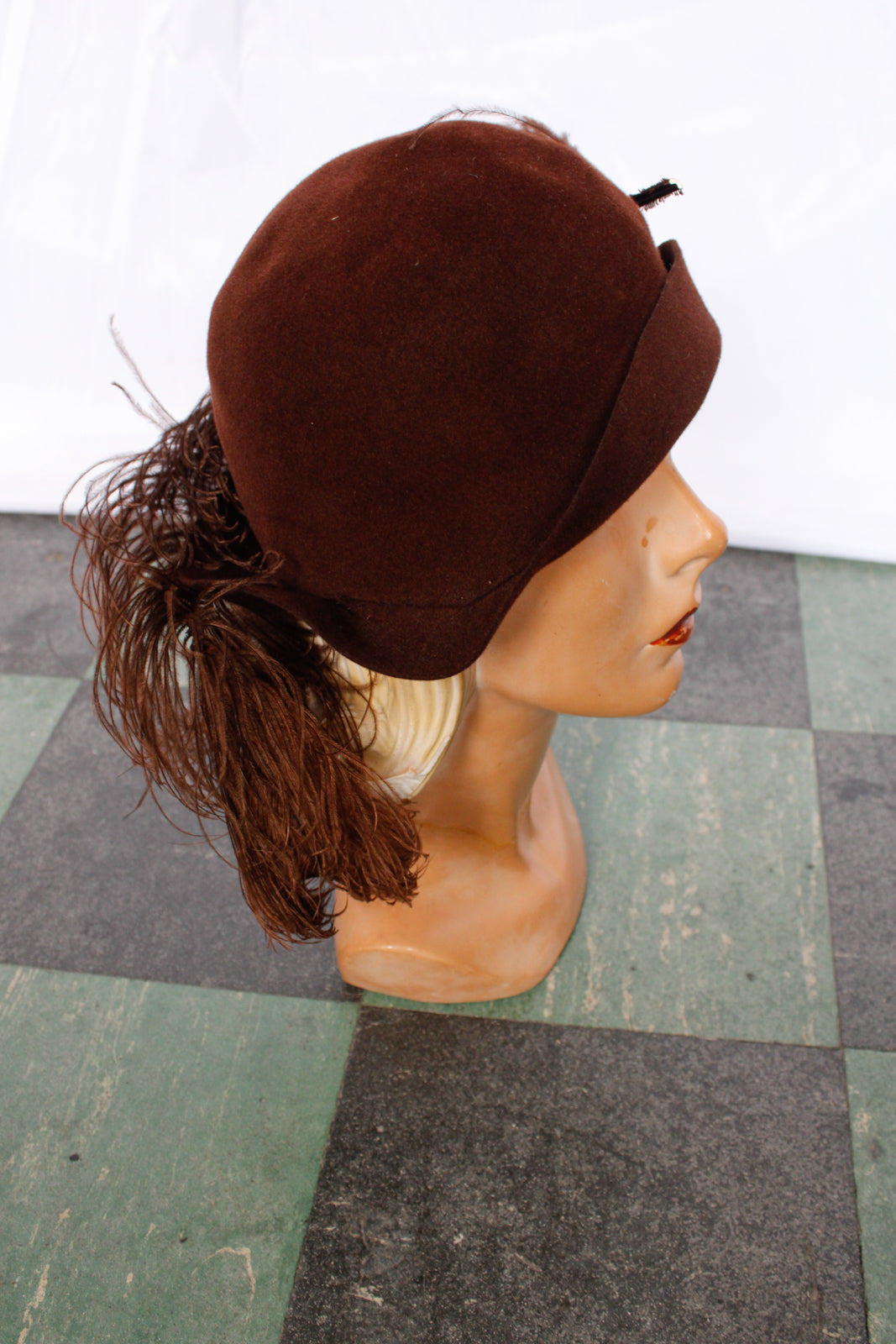 1920s Lewis of Paris Feather Cloche
