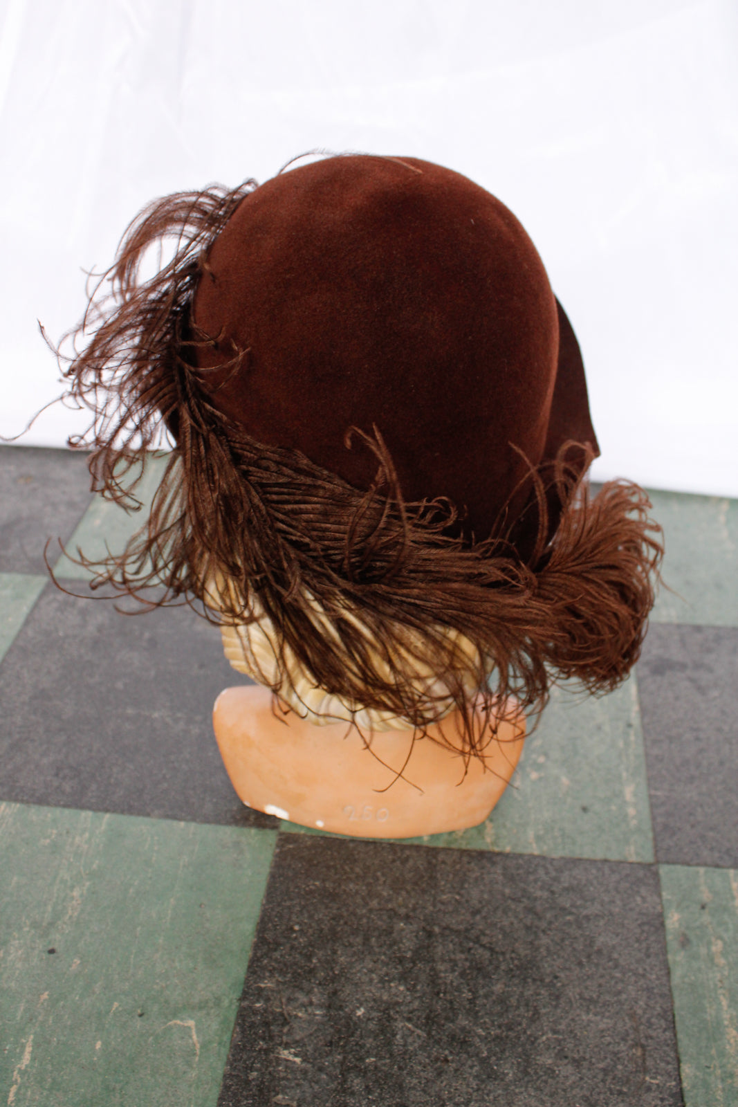 1920s Lewis of Paris Feather Cloche