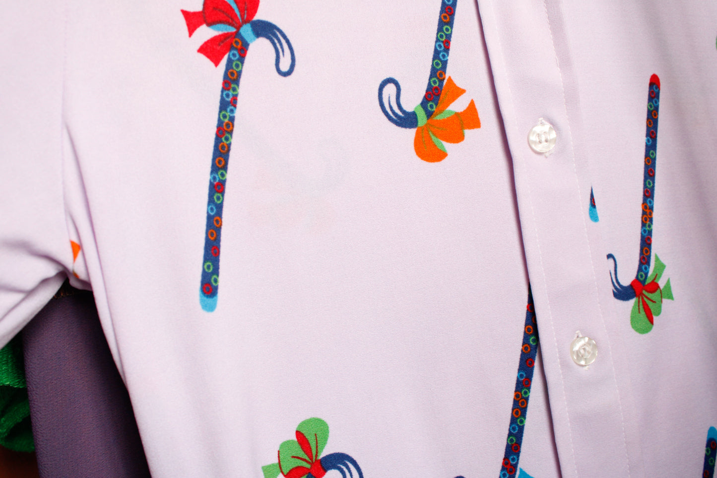 1970s Umbrella Polyester Shirt - Medium