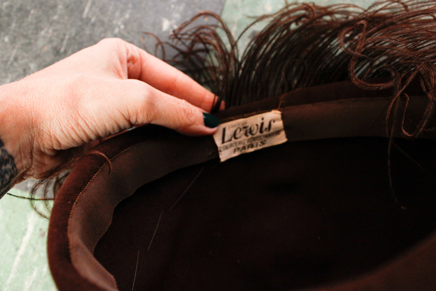 1920s Lewis of Paris Feather Cloche