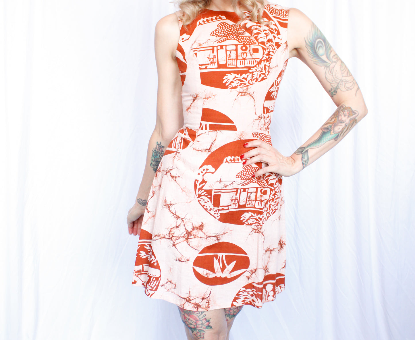 1970s Mini Summer Batik Dress - XSmall