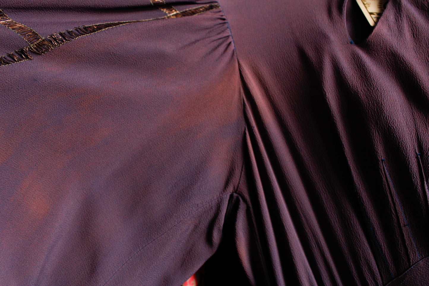 1930s Purple Bias Cut Rayon Mermaid Dress - Medium