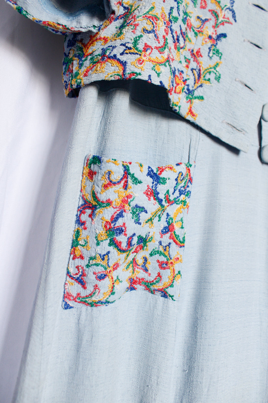 1930s Augusta Sun Embroidered Dress - Large Petite