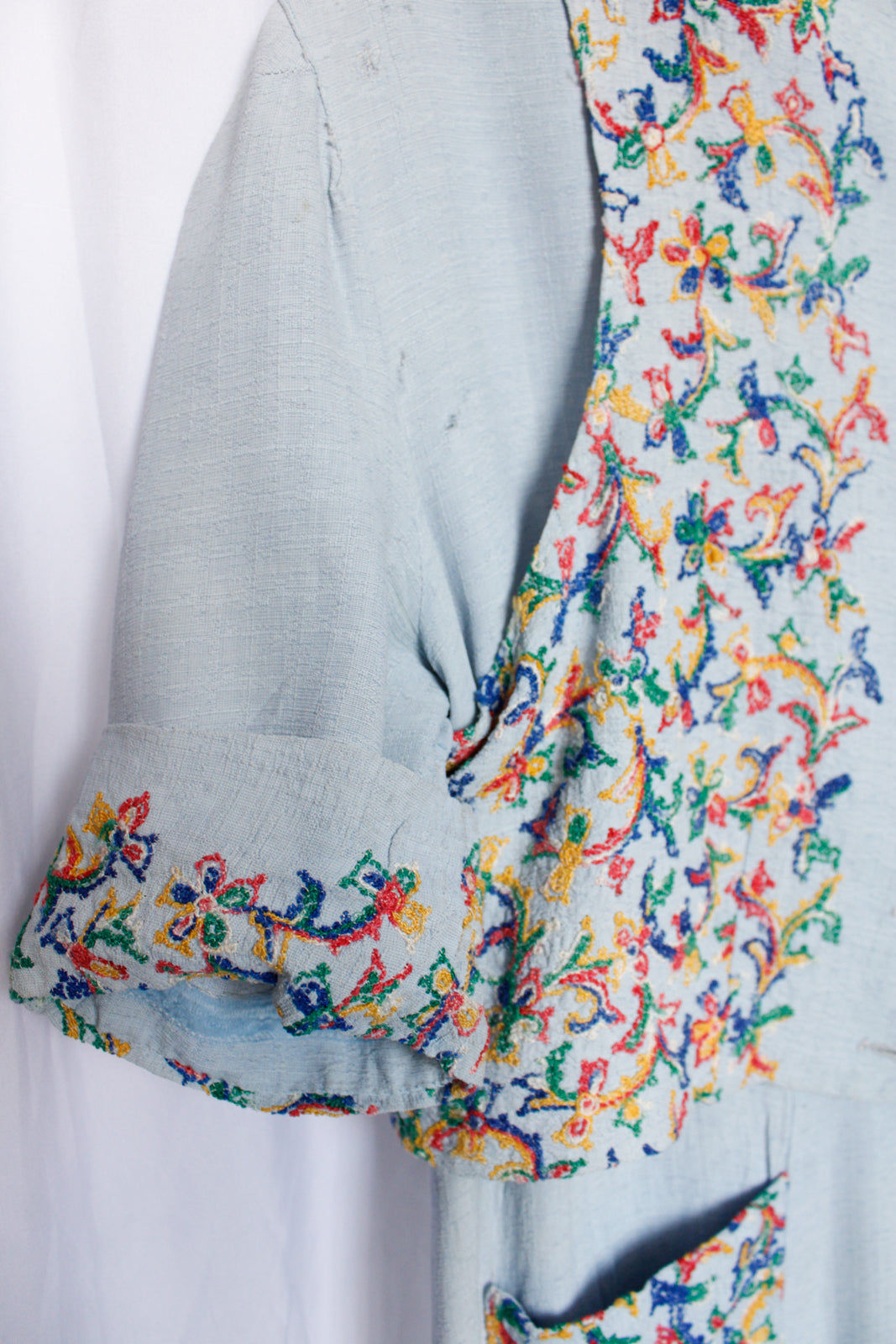 1930s Augusta Sun Embroidered Dress - Large Petite
