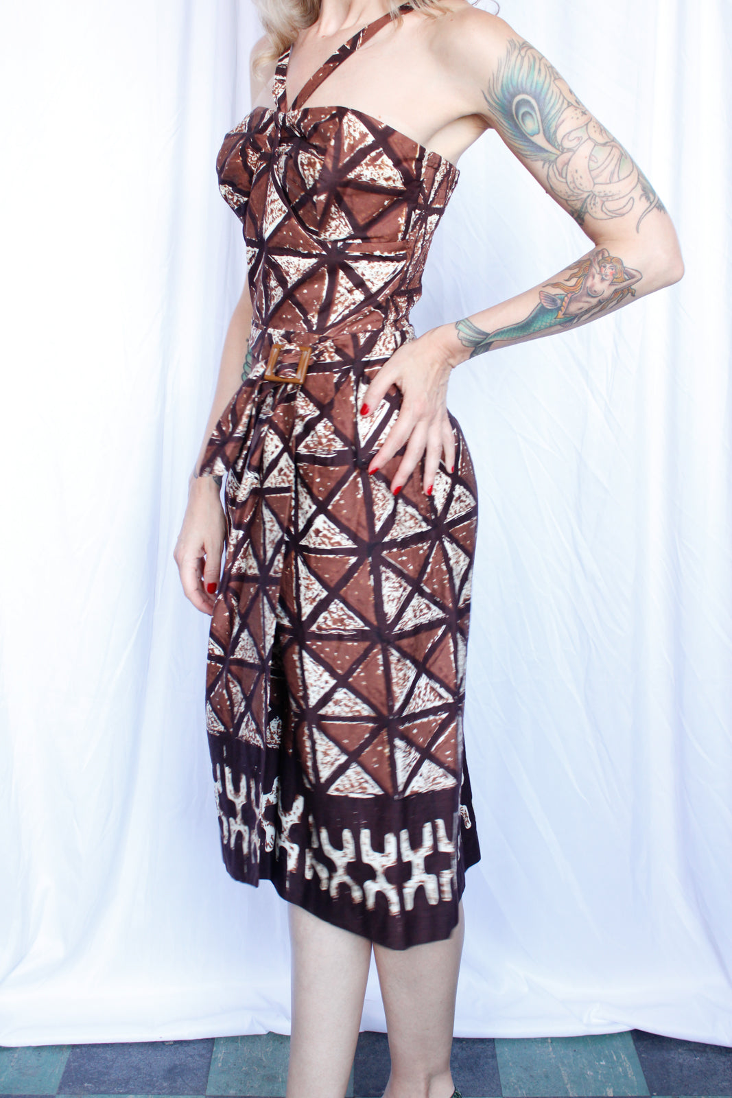 1950s Alfred Shaheen Sarong Tiki Dress - M/L
