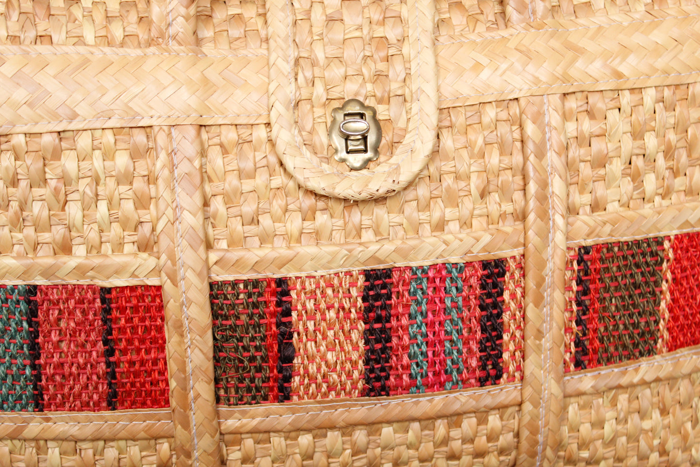 1970s Large Woven Straw Summer Beach Bag