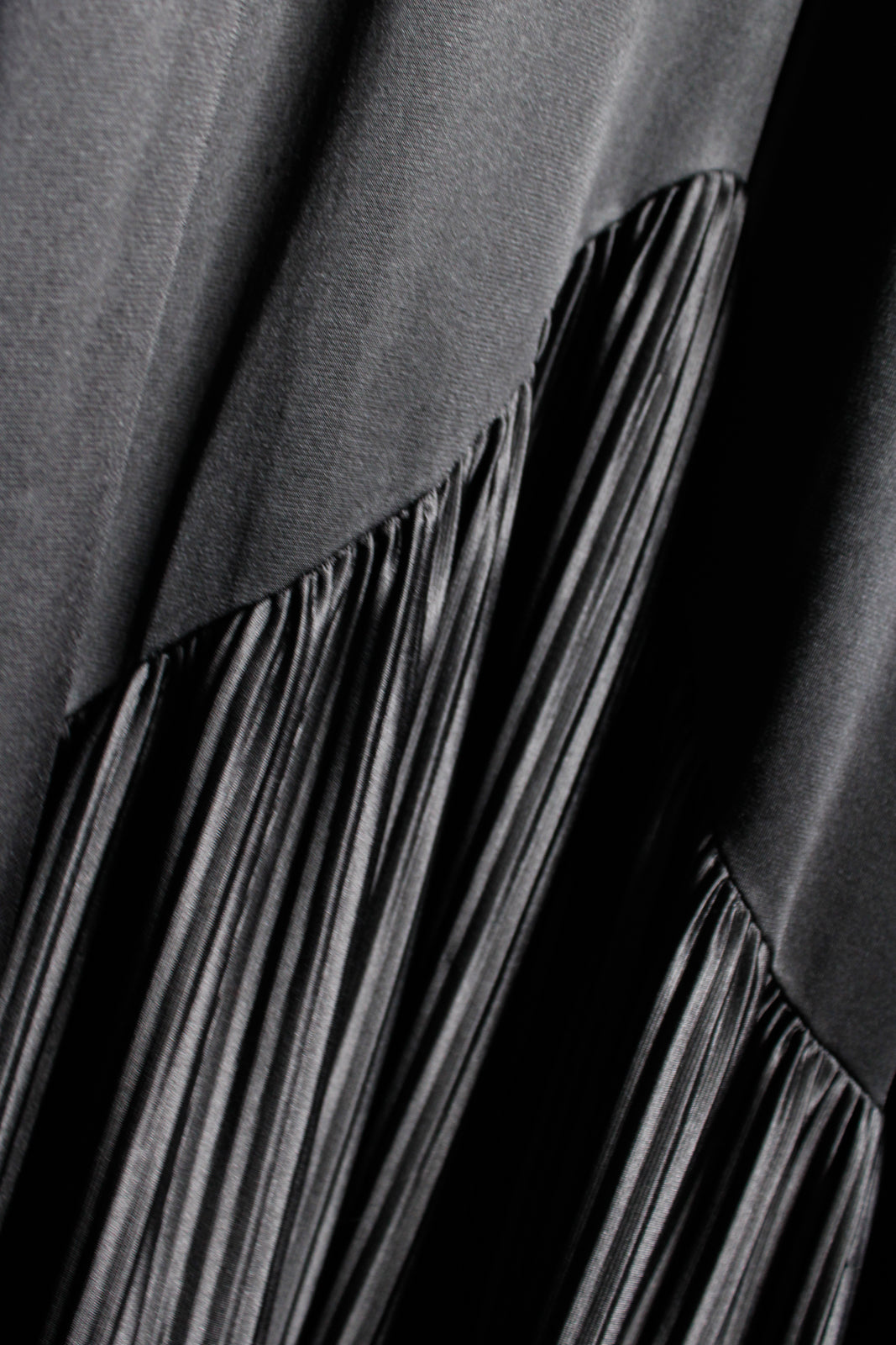 1970s Long Black Nylon Gown - Medium