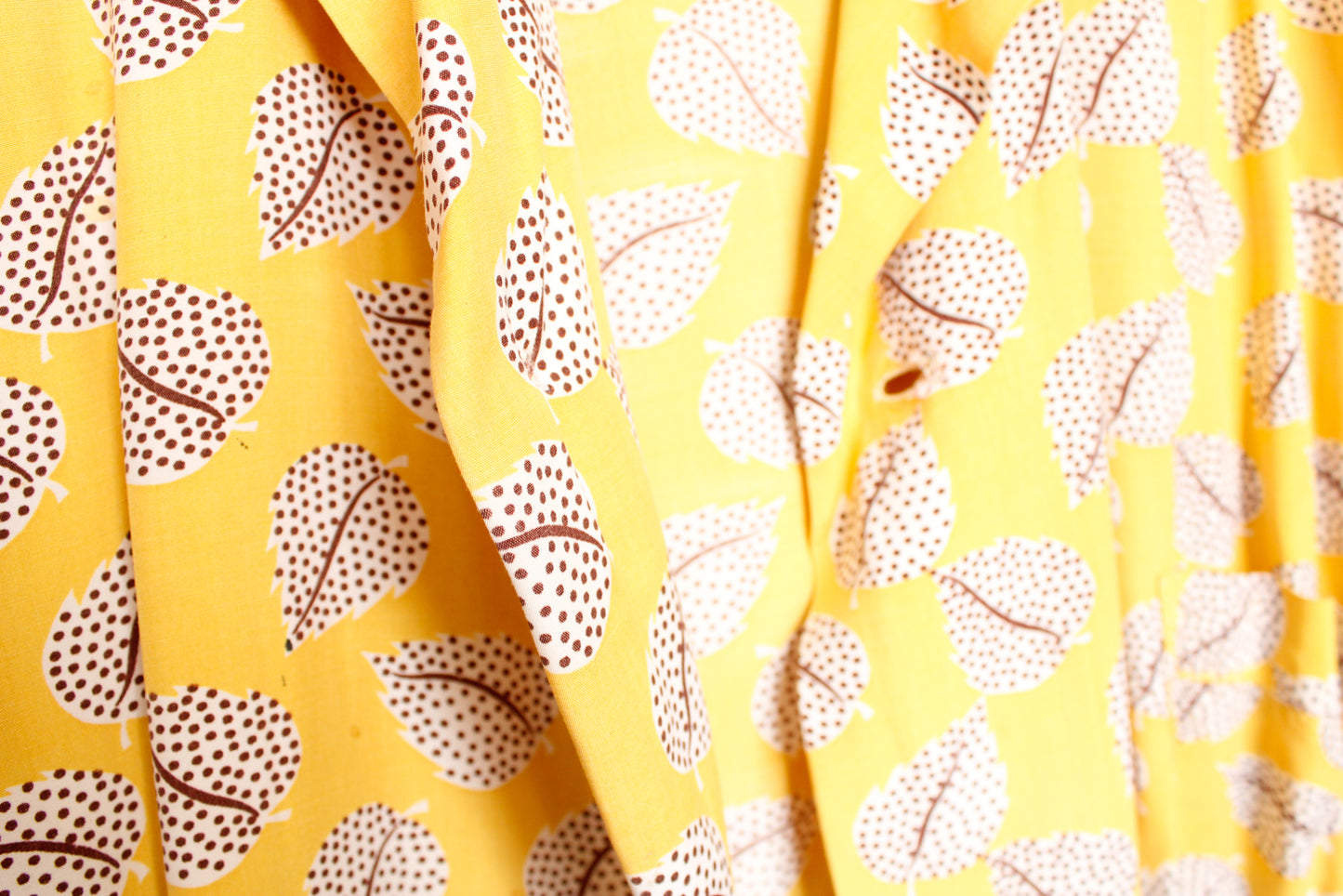 1940s Rayon Welden Leaf Print Shirt & Pant Pajamas - XXL