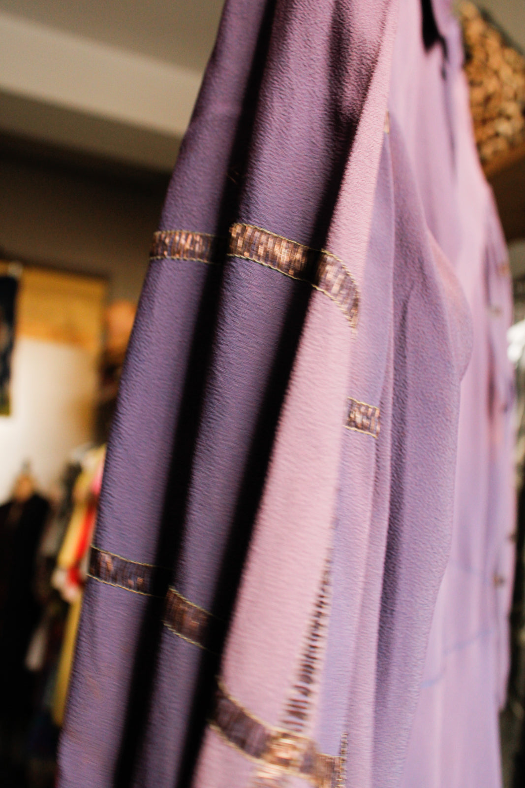1930s Purple Bias Cut Rayon Mermaid Dress - Medium