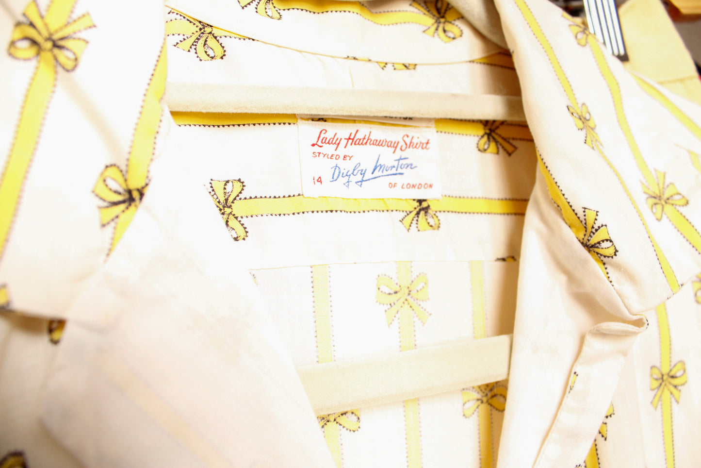 1960s Bow Print Cotton Shirt - M/L