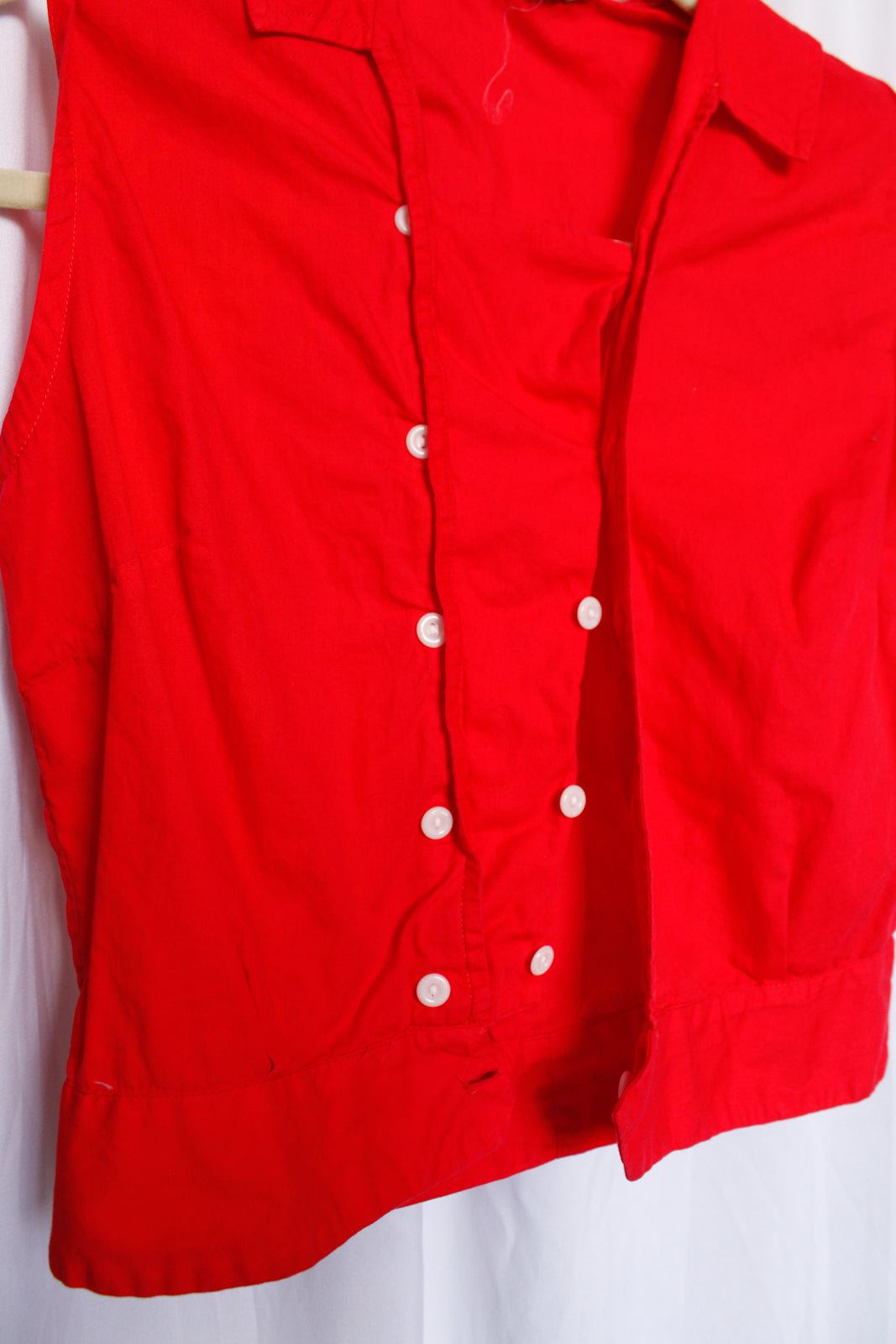 1950s Red Sanforized Cotton Shirt - Small
