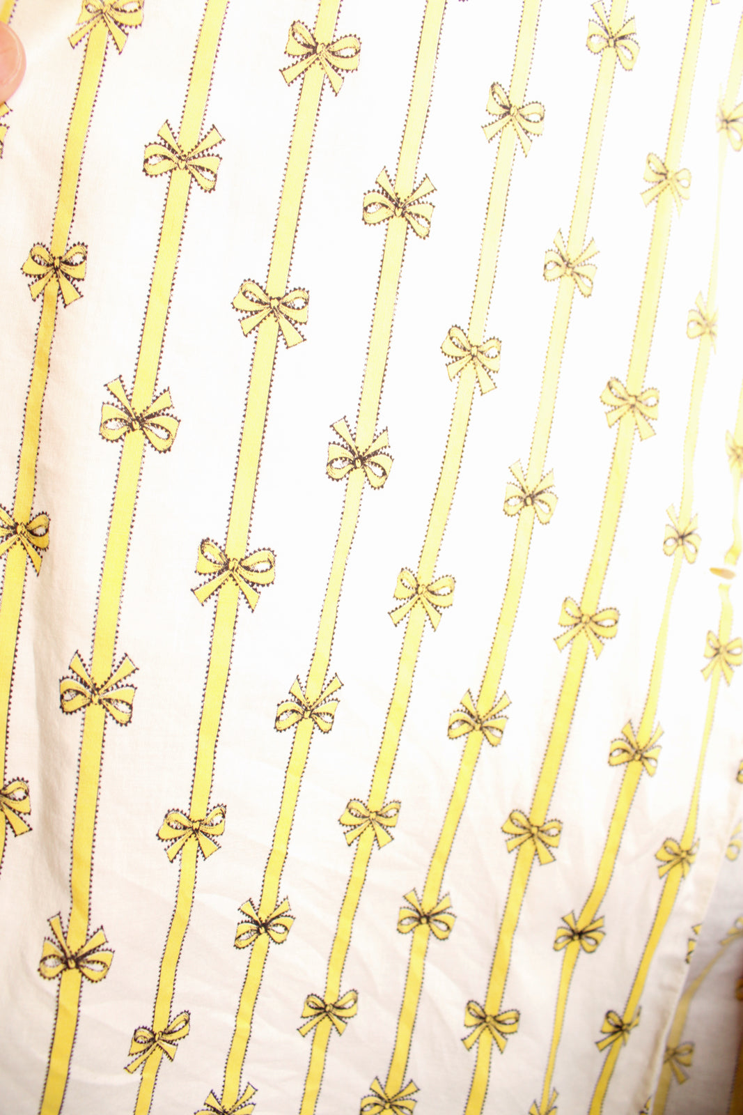 1960s Bow Print Cotton Shirt - M/L