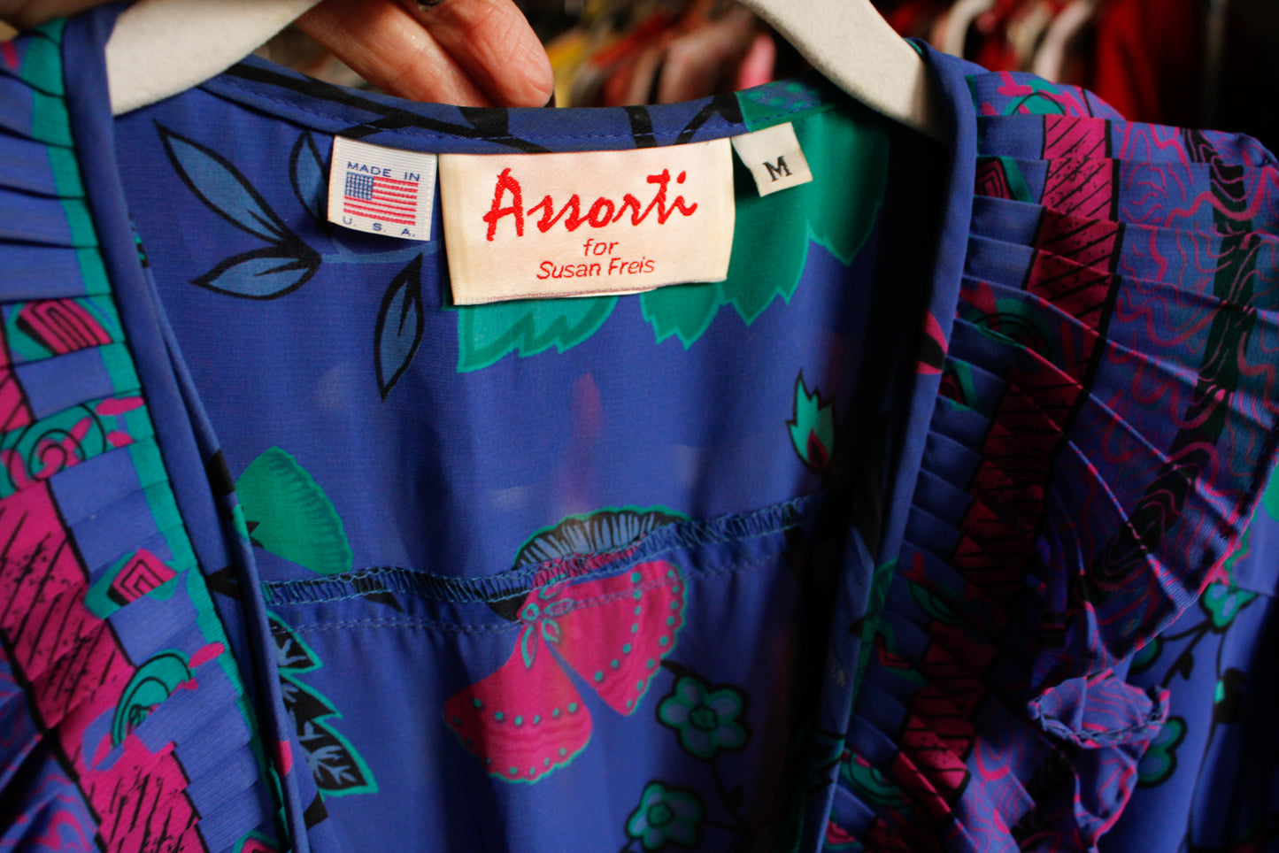 1980s Assorti by Susan Freis Vibrant Print Dress - XXL
