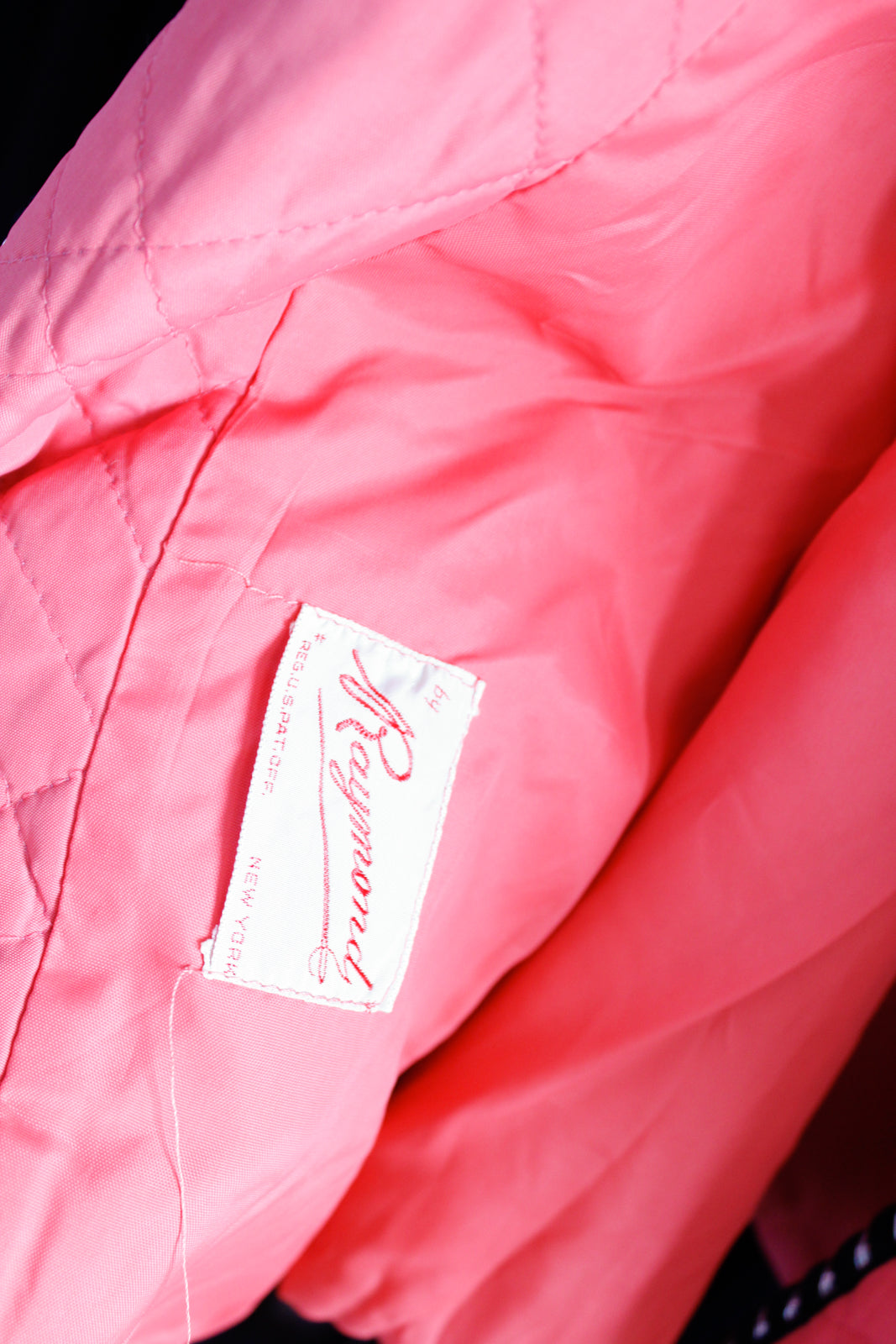 1940s Pink & Black Quilted Lounge Jacket - M/L