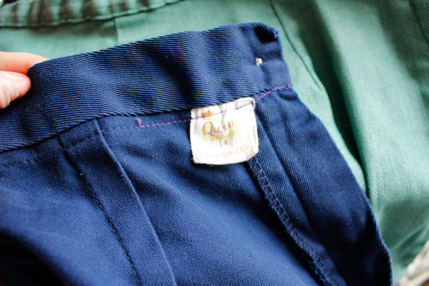 1950s Queen Twill Blue Shorts - Xsmall