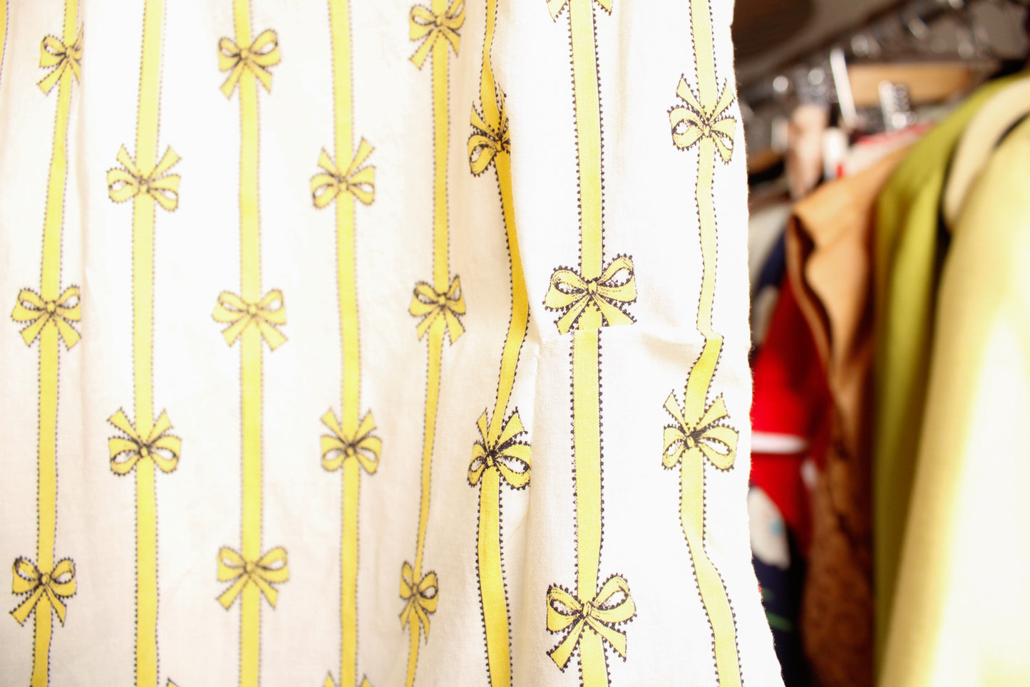 1960s Bow Print Cotton Shirt - M/L