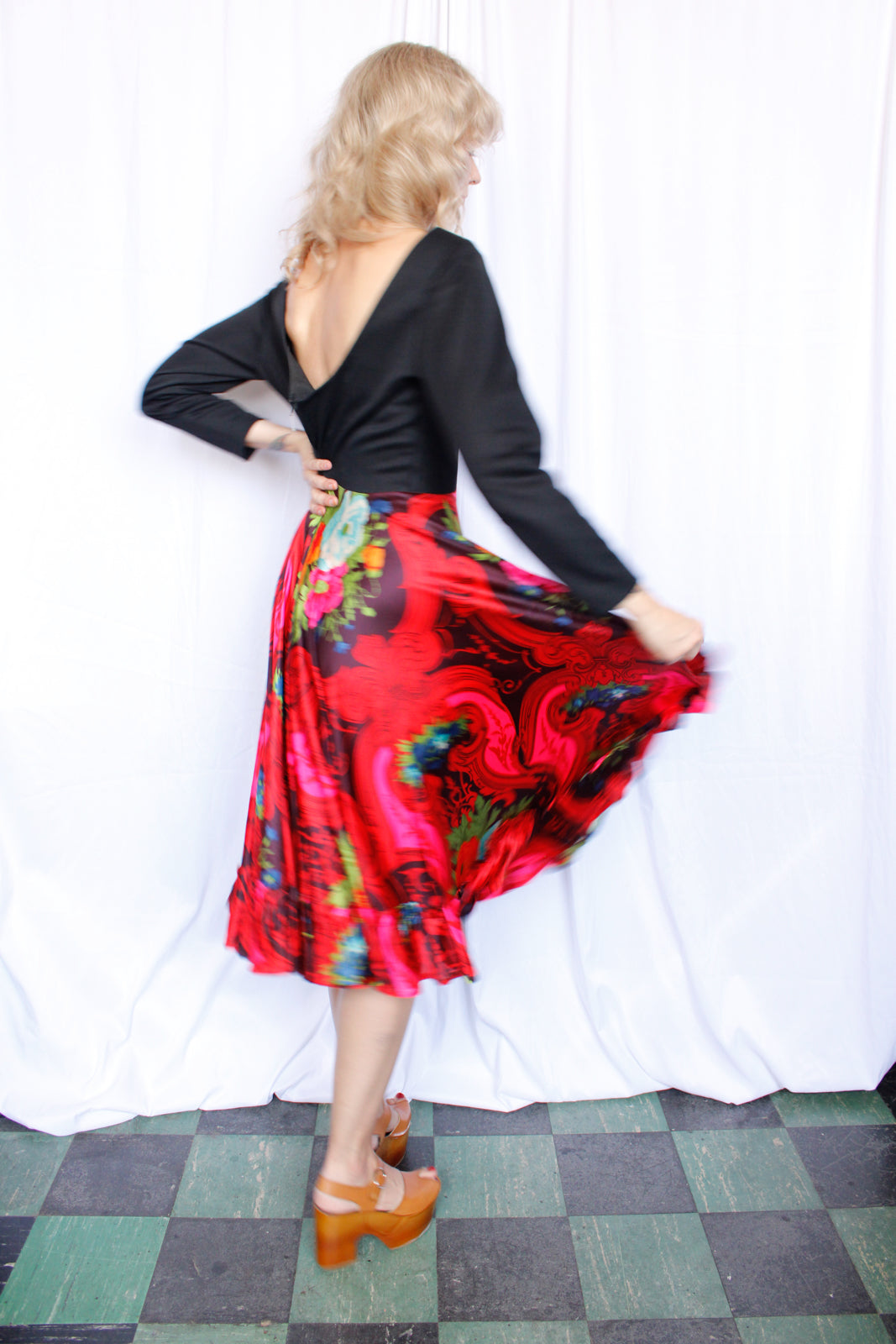 1960s Bold Scarf Print Dress - M/L