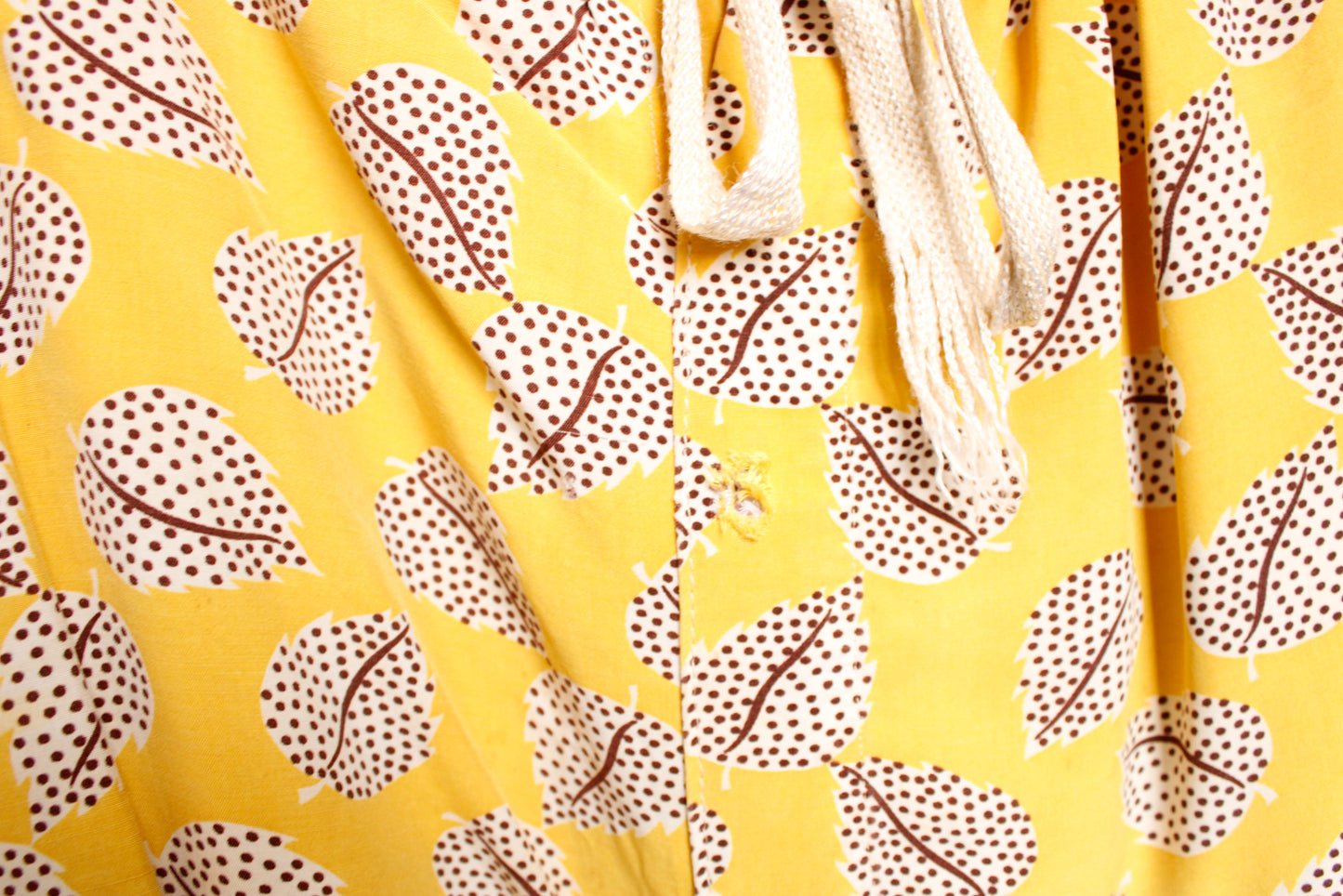 1940s Rayon Welden Leaf Print Shirt & Pant Pajamas - XXL