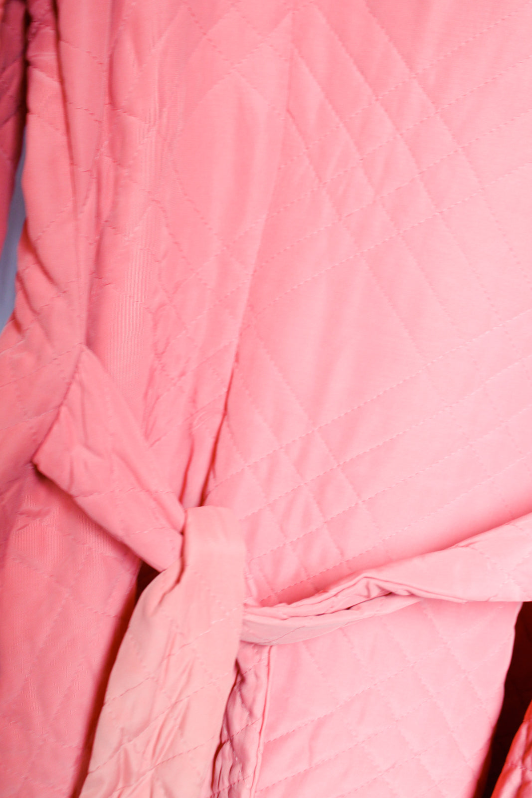 1940s Pink & Black Quilted Lounge Jacket - M/L